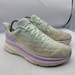 Hoka Clifton 9 Womens 9 B Sunlit Ocean Lilac Mist Athletic Shoes 1127896 SOLM